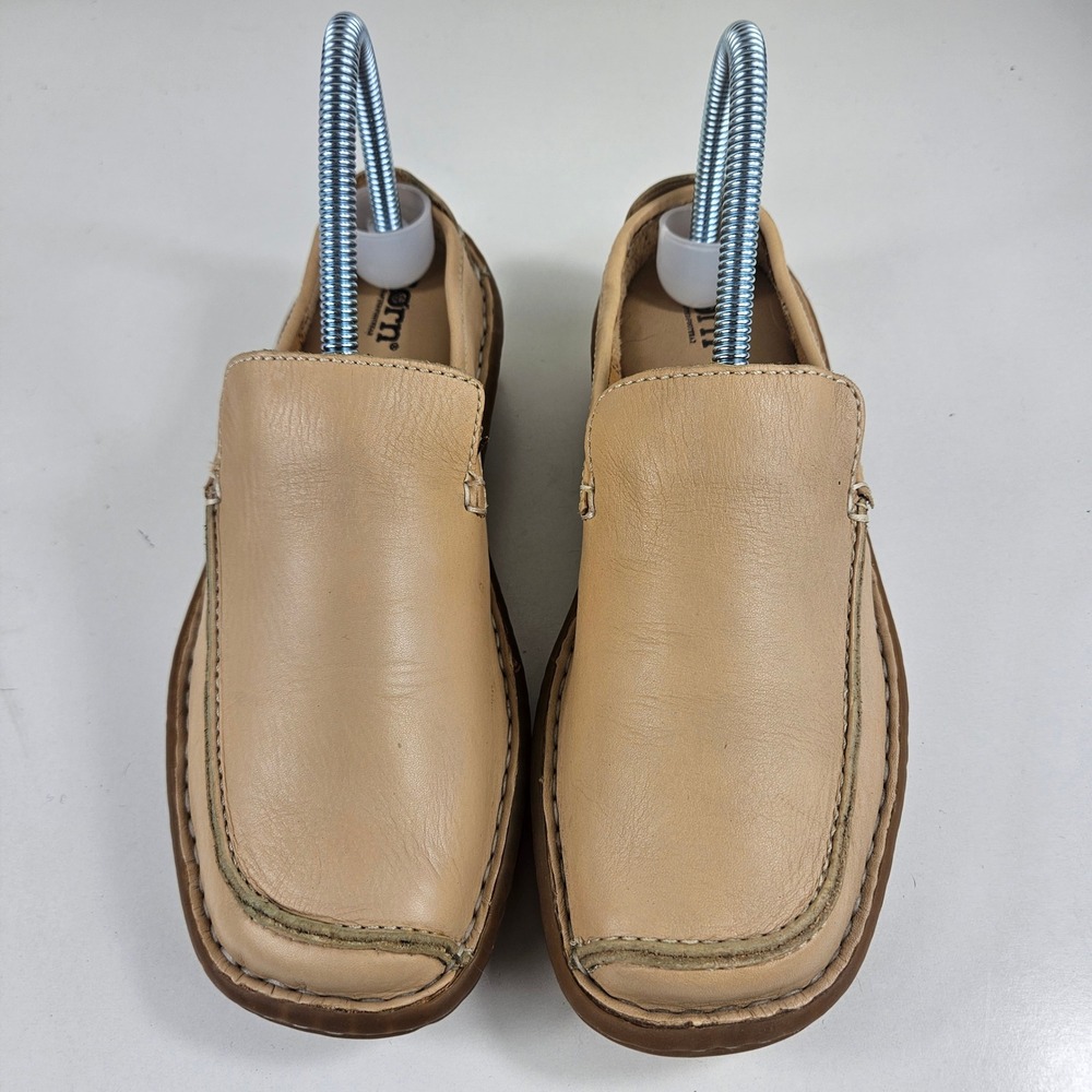 Børn Hand Crafted Womens 6 Leather Comfort Driving Mule Moc-Toe Slip-On Loafer - Picture 4 of 9